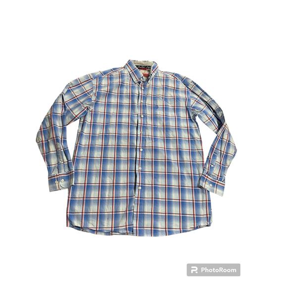 George Strait Cowboy Cut Collection by Wrangler Mens Sz XL Button Up Plaid Shirt - Picture 1 of 12